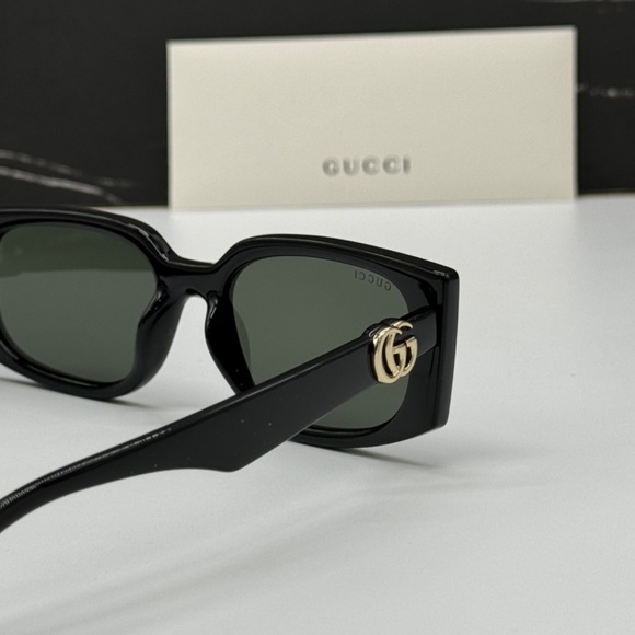 NEW GUCCI SUNGLASSES, AUTHENTIC BLACK GEOMETRIC GUCCI WOMEN EYWEAR - Picture 10 of 14